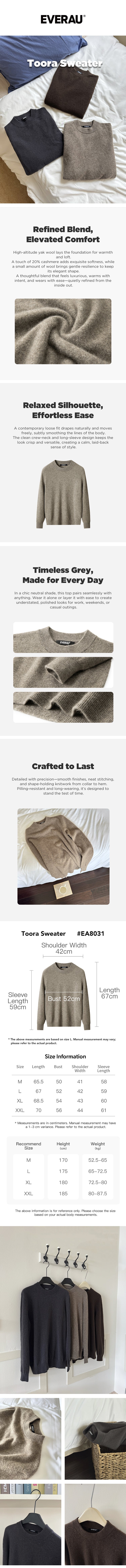 EVERAU® Yak Wool Cashmere Blend Sweater Toora