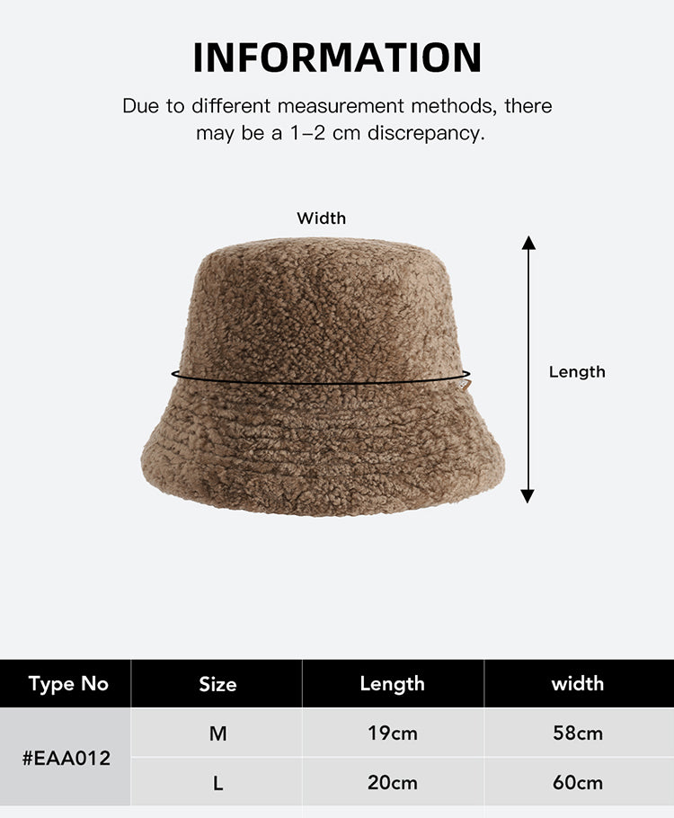 EVERAU® Fluffy Bucket Hat Cloude size chart
