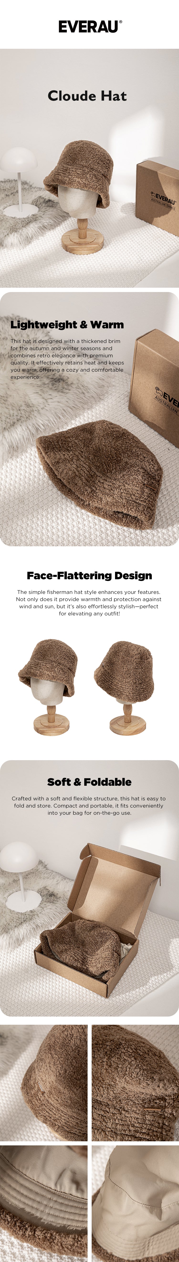 EVERAU® Fluffy Bucket Hat Cloude