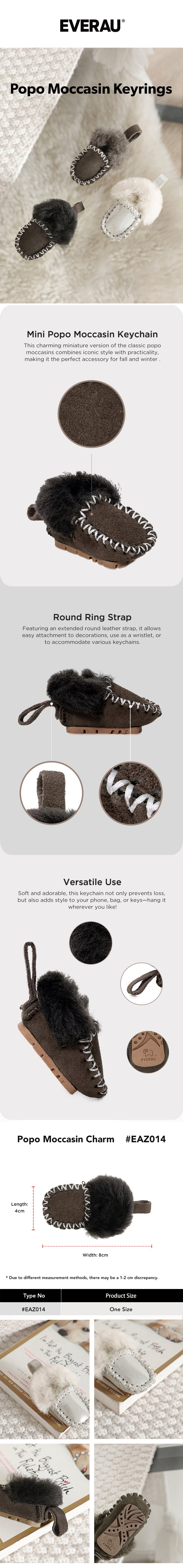 EVERAU® UGG Slippers  Popo Moccasin Keyrings