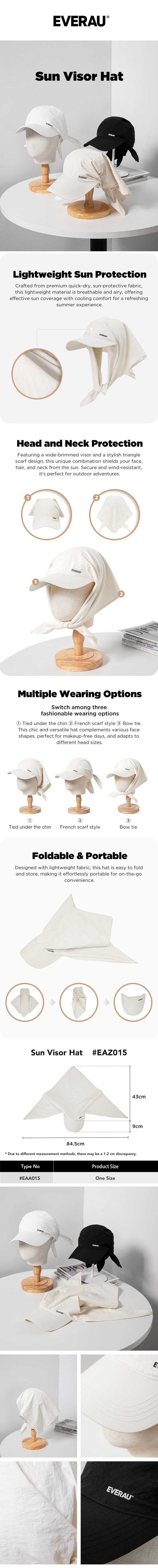 EVERAU® Adjustable Cap Sun Protection Visor Bucket Hat