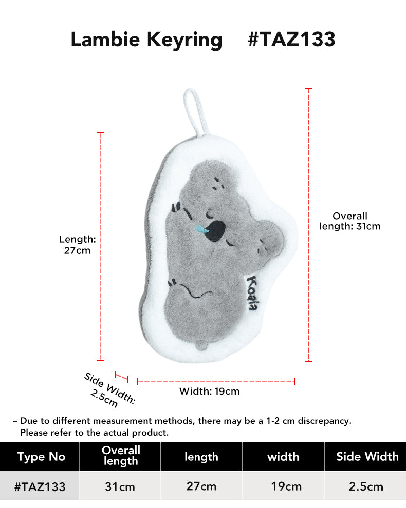 EVERAU® Koala Hand Towel size chart