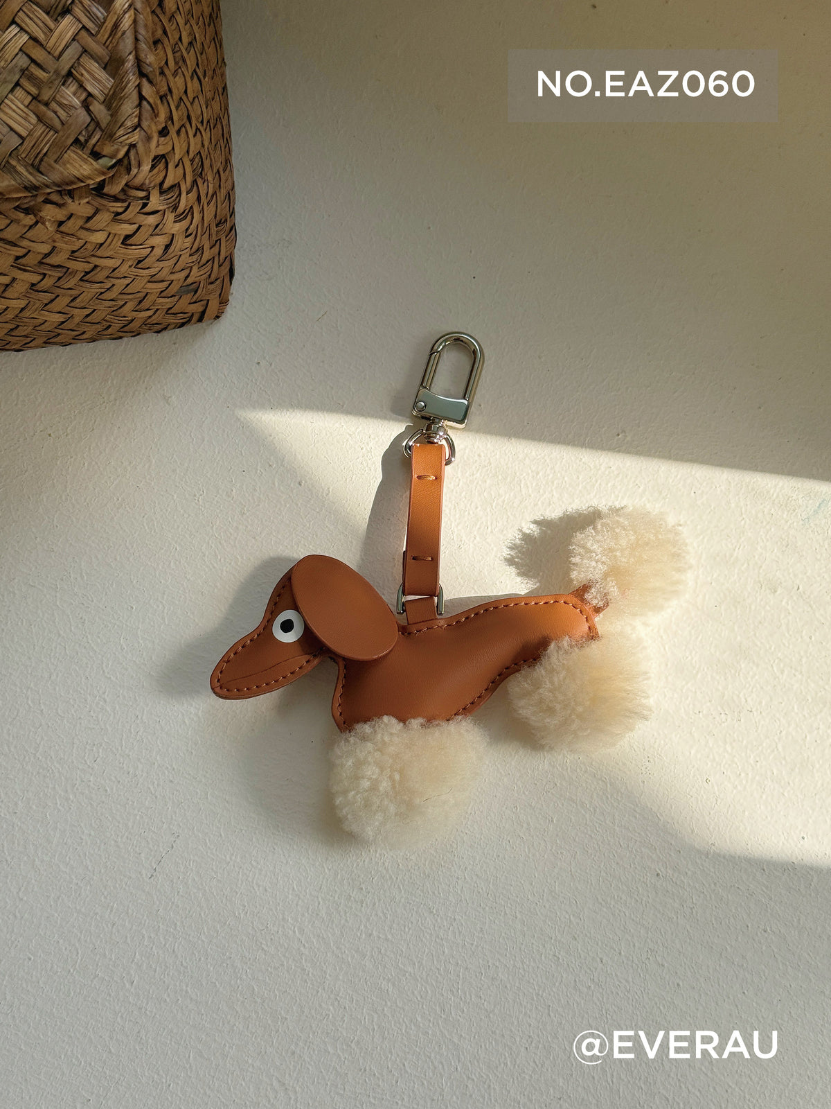 EVERAU® Leather Dog Bag Charm Fluppy