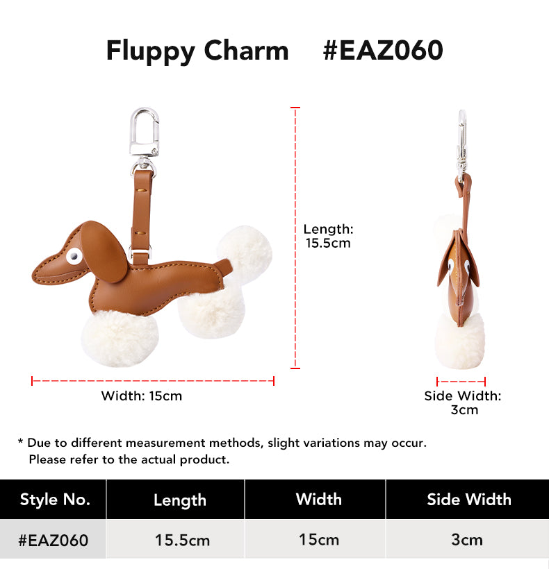 EVERAU® Leather Dog Bag Charm Fluppy size chart