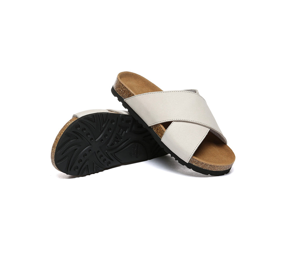 EVERAU® Women Slides Leather Crossover Croia
