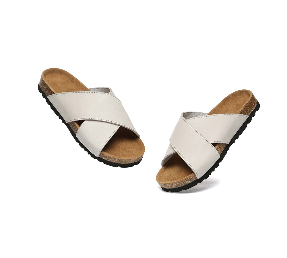 EVERAU® Women Slides Leather Crossover Croia