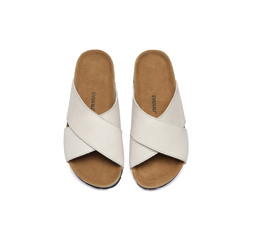 EVERAU® Women Slides Leather Crossover Croia
