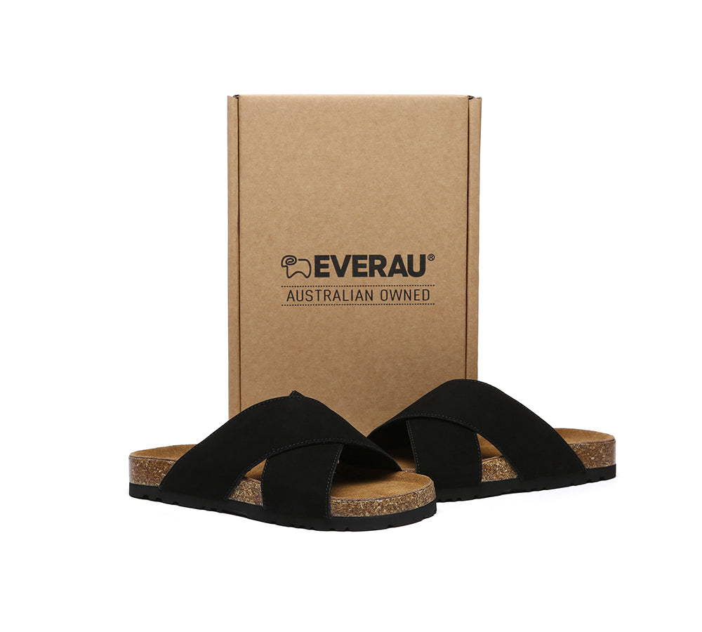 EVERAU® Women Slides Leather Crossover Croia