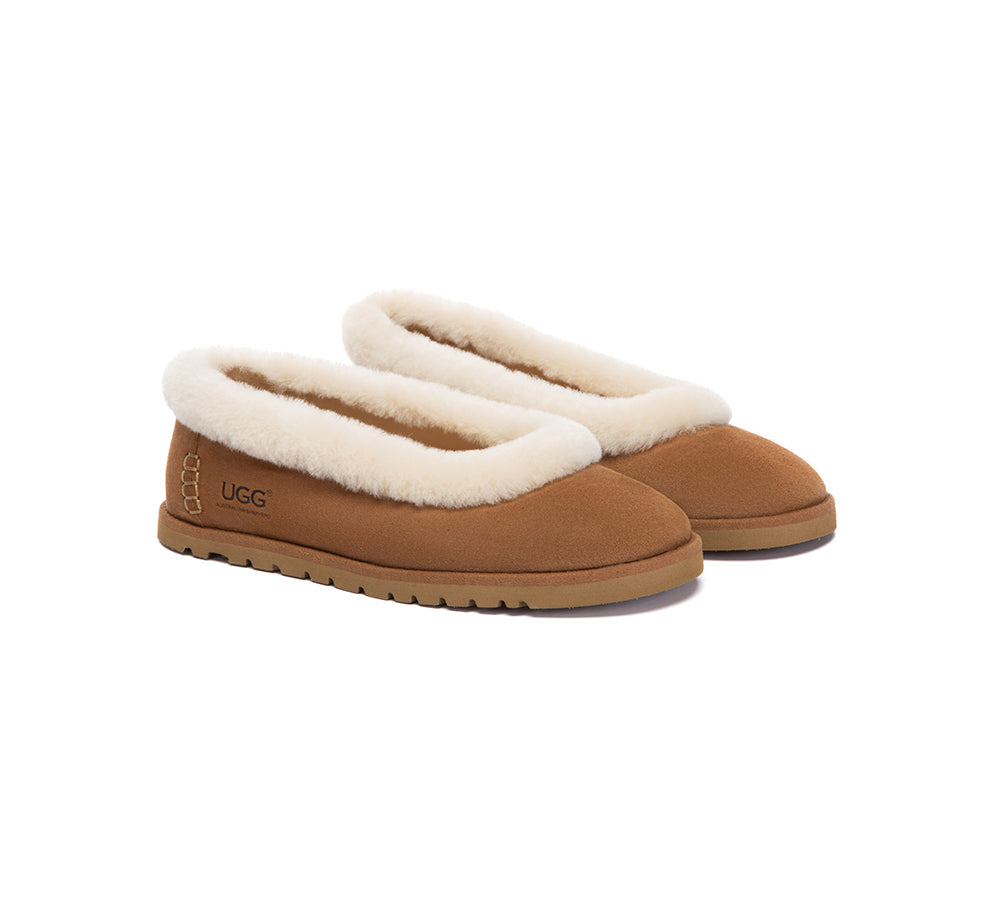 AUSTRALIAN SHEPHERD® UGG Slippers Women Sheepskin Wool Trim Milea UGG AUSTRALIAN SHEPHERD