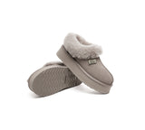 UGG EVERAU® UGG Slippers Women Sheepskin Wool Collar Ankle Platform Gabri - UGG EXPRESS