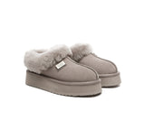 UGG EVERAU® UGG Slippers Women Sheepskin Wool Collar Ankle Platform Gabri - UGG EXPRESS