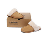 EVERAU® UGG Slippers Sheepskin Wool Suede Scuff Rosa - UGG EXPRESS