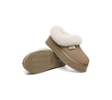 UGG EVERAU® UGG Slippers Women Sheepskin Wool Collar Ankle Platform Gabri - UGG EXPRESS