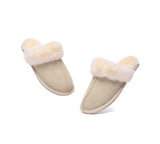 EVERAU® UGG Slippers Sheepskin Wool Suede Scuff Rosa - UGG EXPRESS