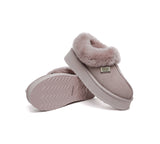 UGG EVERAU® UGG Slippers Women Sheepskin Wool Collar Ankle Platform Gabri - UGG EXPRESS