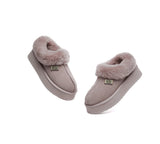 UGG EVERAU® UGG Slippers Women Sheepskin Wool Collar Ankle Platform Gabri - UGG EXPRESS