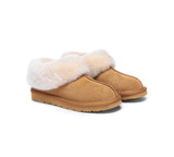 EVERAU® UGG Slippers Sheepskin Wool Suede Ankle Homey - UGG EXPRESS