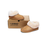 EVERAU® UGG Slippers Sheepskin Wool Suede Ankle Homey - UGG EXPRESS