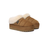 UGG EVERAU® UGG Slippers Women Sheepskin Wool Collar Ankle Platform Ulrika - UGG EXPRESS