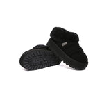 UGG EVERAU® UGG Slippers Women Sheepskin Wool Collar Ankle Platform Ulrika - UGG EXPRESS