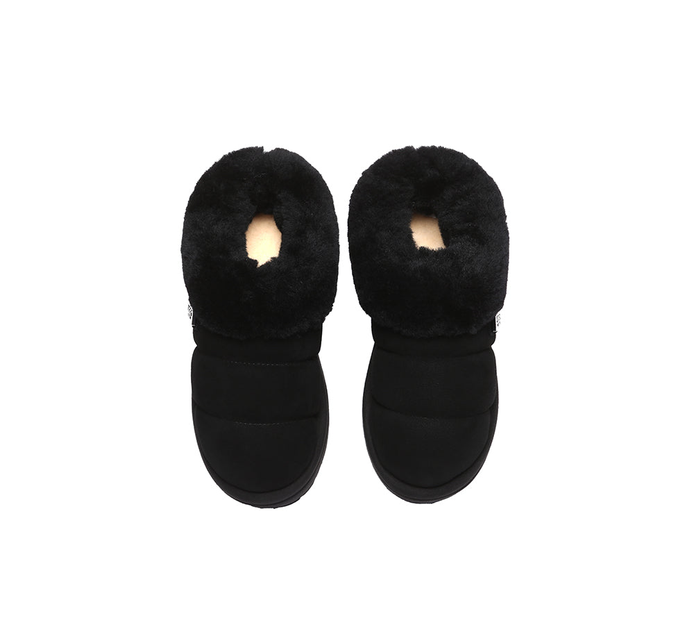 UGG EVERAU?? UGG Slippers Women Sheepskin Wool Collar Ankle Platform Ulrika - UGG EXPRESS