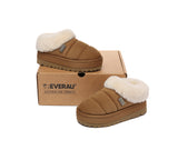 UGG EVERAU® UGG Slippers Women Sheepskin Wool Collar Ankle Platform Ulrika - UGG EXPRESS