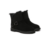 EVERAU® UGG Boots Women Sheepskin Wool Buckle Decor Ankle Polarwalk