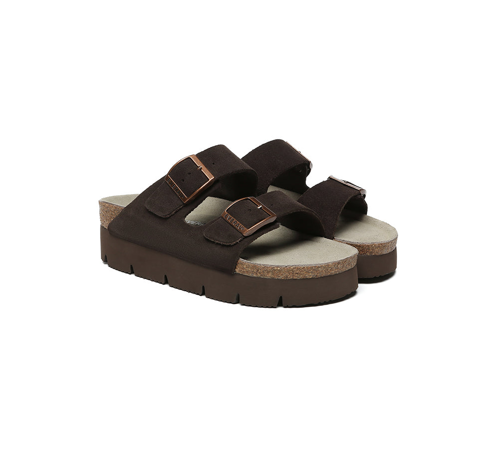 EVERAU® Adjustable Strap Slip-on Platform Sandal Slides