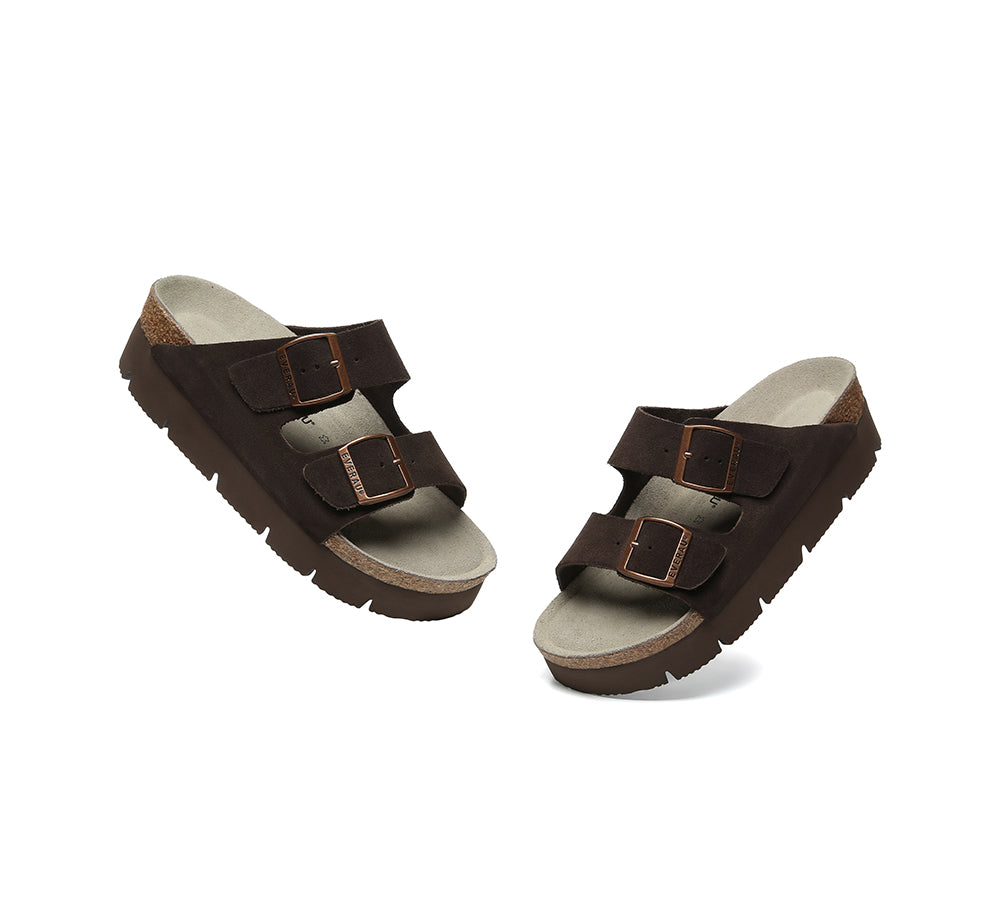 EVERAU® Adjustable Strap Slip-on Platform Sandal Slides