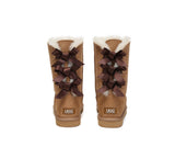 AUSTRALIAN SHEPHERD® UGG Boots Women Double faced Sheepskin Wool Tall Back Bow