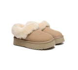 AUSTRALIAN SHEPHERD® UGG Slippers Women Sheepskin Wool Collar Ankle Platform Clarrie