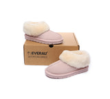 EVERAU® UGG Slippers Sheepskin Wool Suede Ankle Homey - UGG EXPRESS