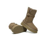UGG EVERAU®  UGG Boots Women Sheepskin Wool Platform Short Valerie