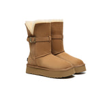 UGG EVERAU®  UGG Boots Women Sheepskin Wool Platform Short Valerie