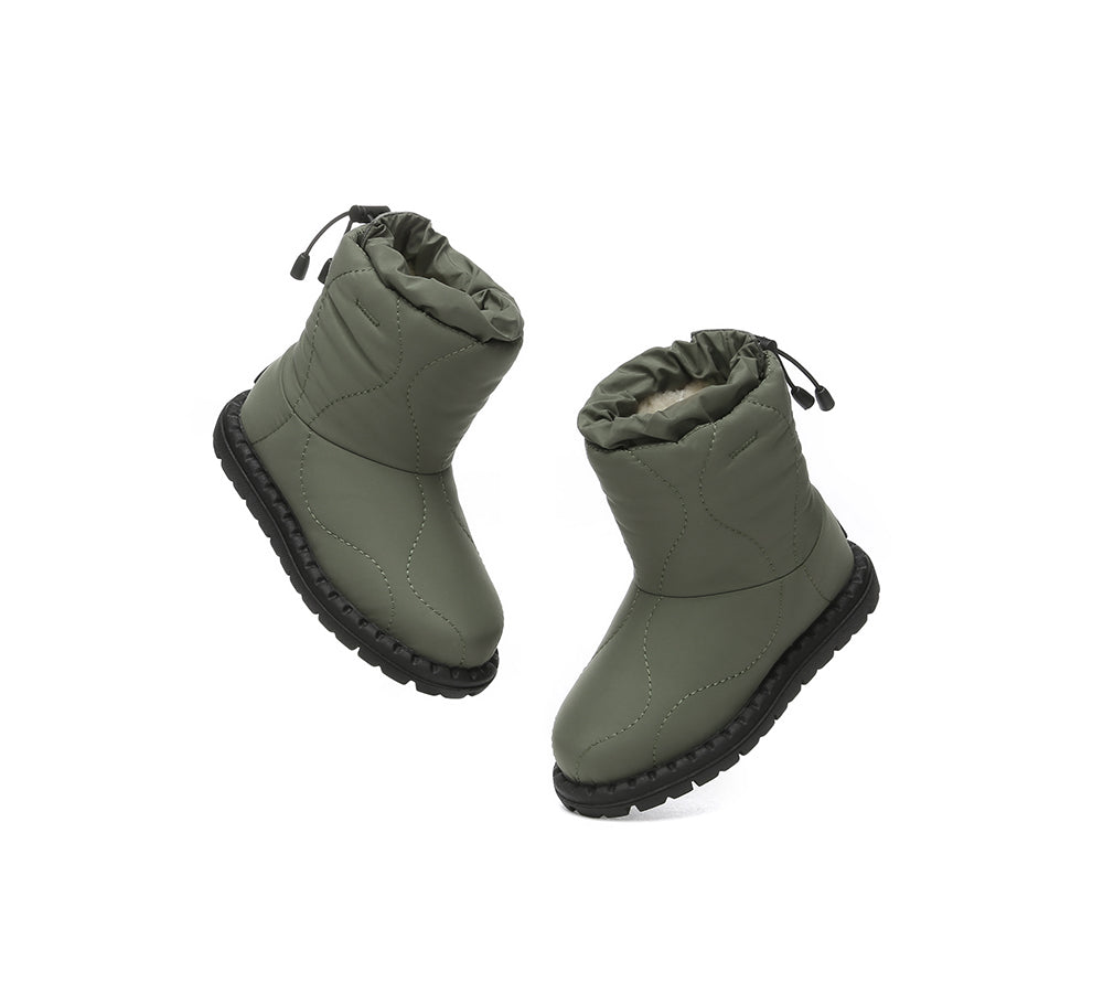 EVERAU® UGG Boots Kids Sheepskin Wool Waterproof Drawstring Sonita - UGG EXPRESS
