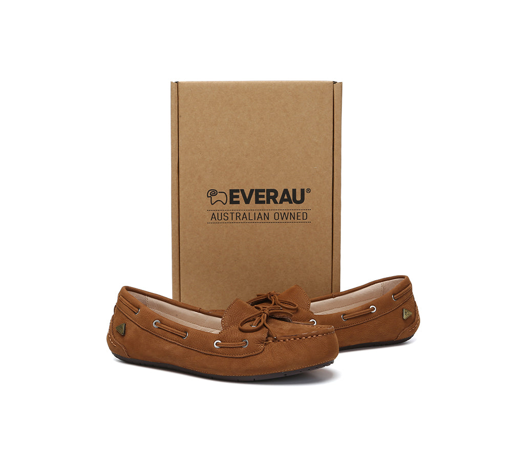 EVERAU® Women Leather Moccasin Loafers Classic Monty EVERAU