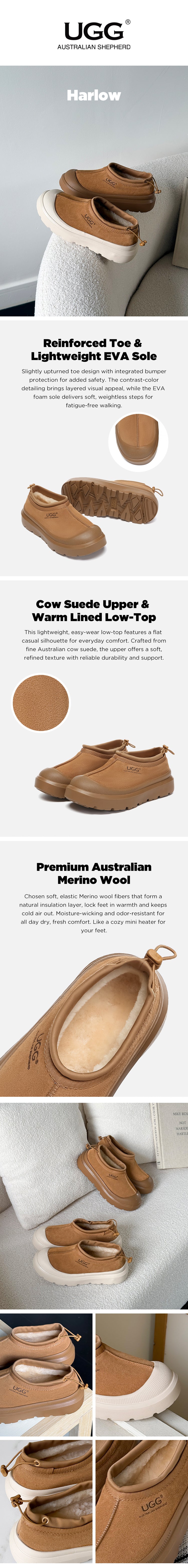 AUSTRALIAN SHEPHERD® UGG Slippers Men  Drawstring Large Size Harlow