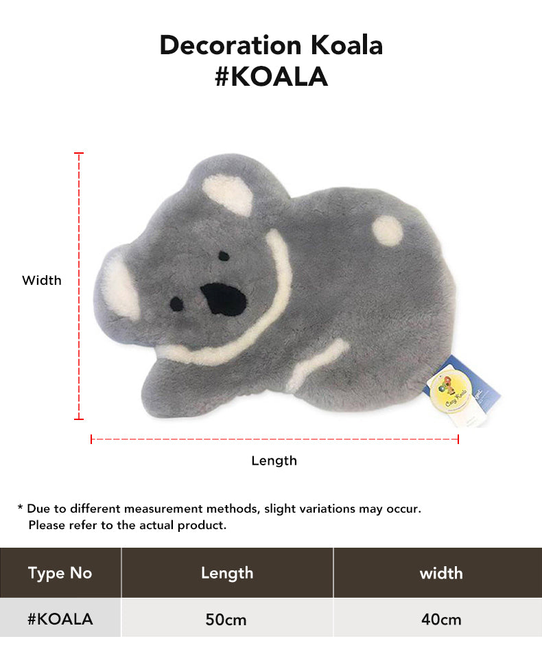Wool Koala Rug size chart