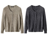 EVERAU® Yak Wool Knit Cardigan Cashmere Blend Loose Fit Morra EVERAU
