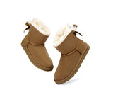 Urban UGG® Women Boots Double faced Sheepskin Wool Mini Back Bow