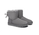 Urban UGG® Women Double faced Sheepskin Wool Boots Mini Back Bow