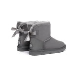 Urban UGG® Women Boots Double faced Sheepskin Wool Mini Back Bow