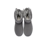 Urban UGG® Women Double faced Sheepskin Wool Boots Mini Back Bow