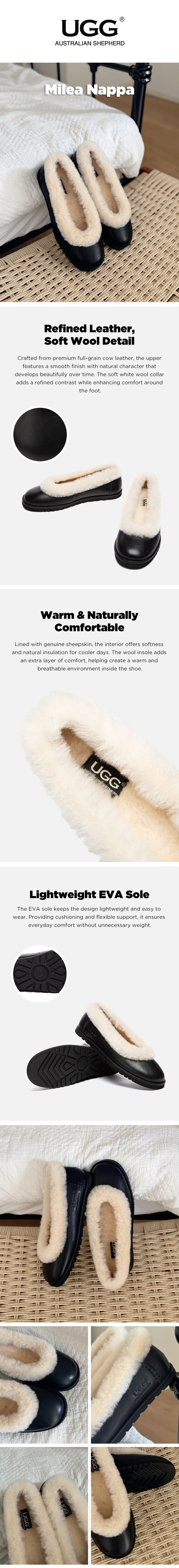 AUSTRALIAN SHEPHERD® UGG Slippers Nappa Leather Milea