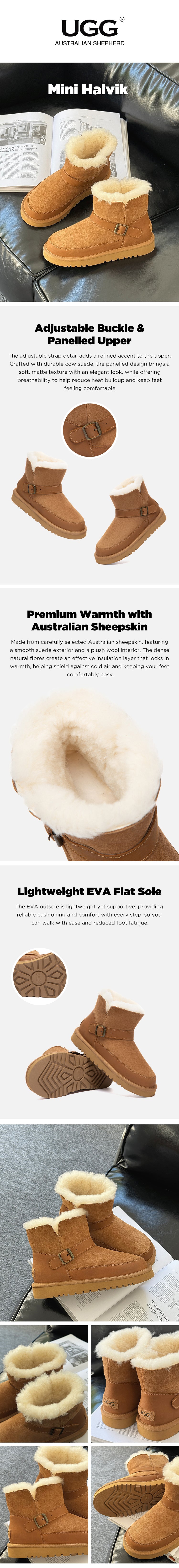 AUSTRALIAN SHEPHERD® UGG Boots  Buckle  Mini Halvik