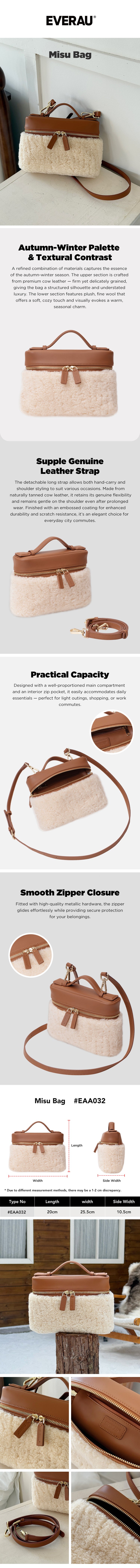 EVERAU® Boxy Fluffy Handbag Misu