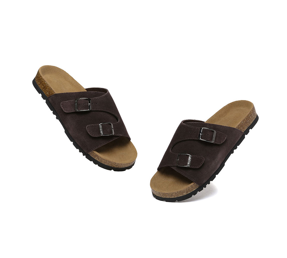 EVERAU?? Adjustable Strap Embossed Slip-on Summer Sandal Slides Alexis - UGG EXPRESS