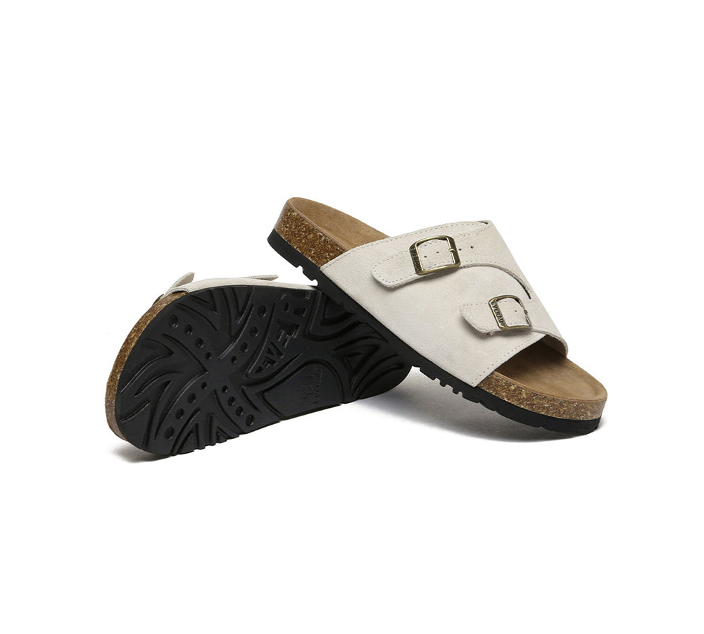 EVERAU?? Adjustable Strap Embossed Slip-on Summer Sandal Slides Alexis - UGG EXPRESS