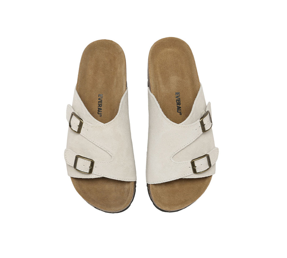 EVERAU?? Adjustable Strap Embossed Slip-on Summer Sandal Slides Alexis - UGG EXPRESS