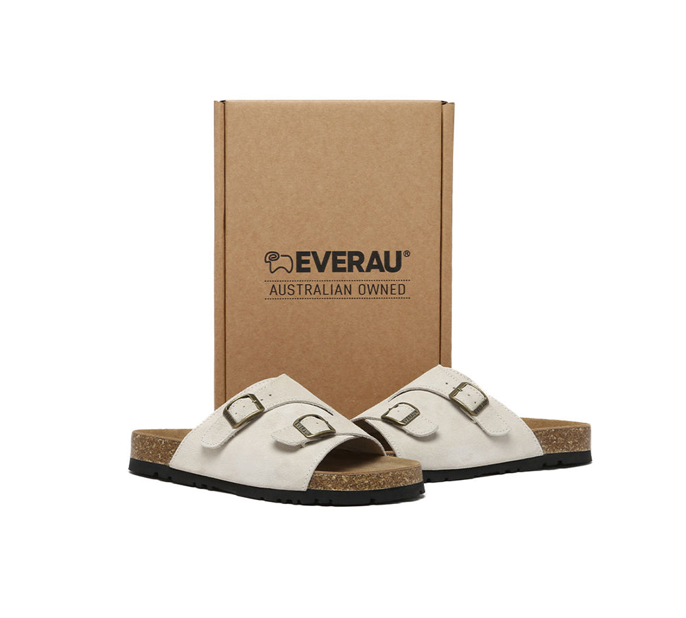 EVERAU?? Adjustable Strap Embossed Slip-on Summer Sandal Slides Alexis - UGG EXPRESS
